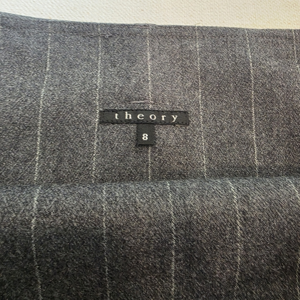 Pristine Theory Charcoal A-Line Skirt Size 8 Gray… - image 2